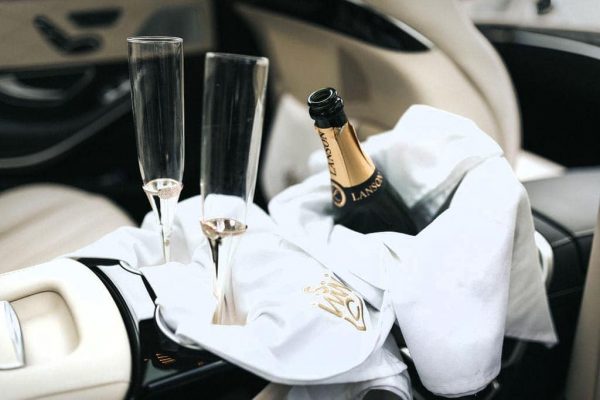 Luxury airport transfer champagne