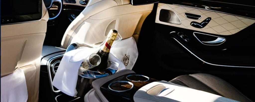 Chauffeur service with champagne