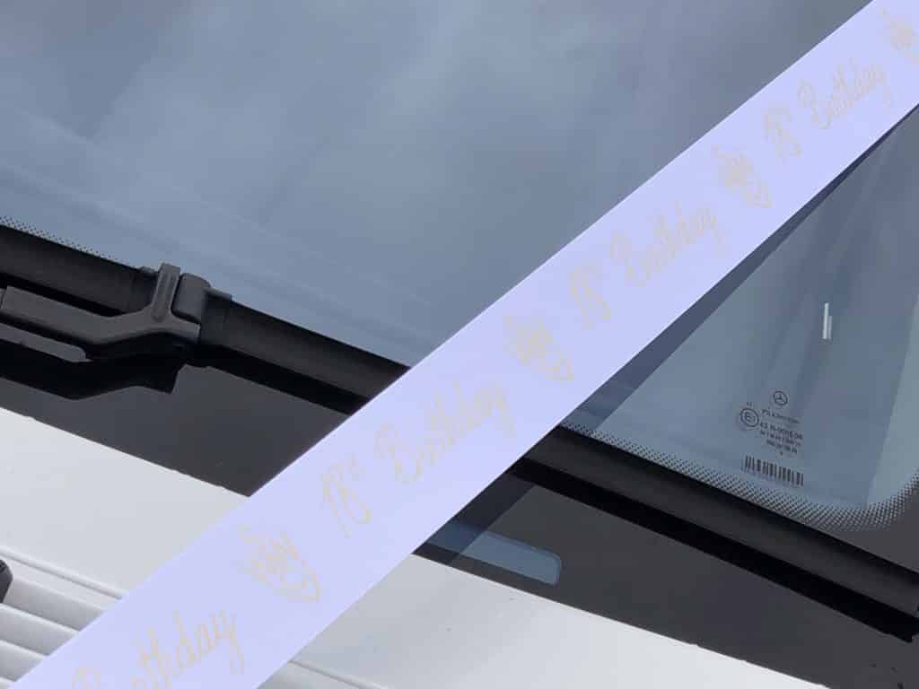 18th birthday event car ribbons.