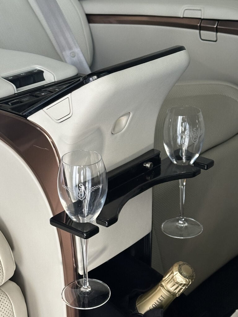 Lexus LM signature bespoke champagne flute holders