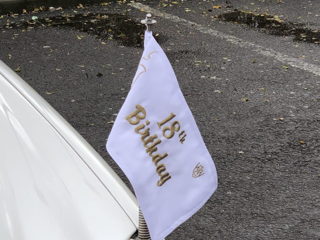 18th birthday event car flags